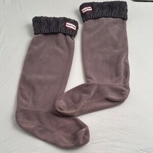Hunter boots gray cable knit boot sock liners